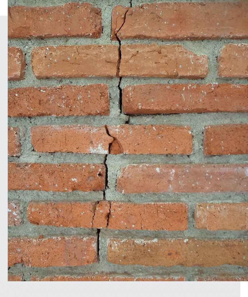 crack in red bricks